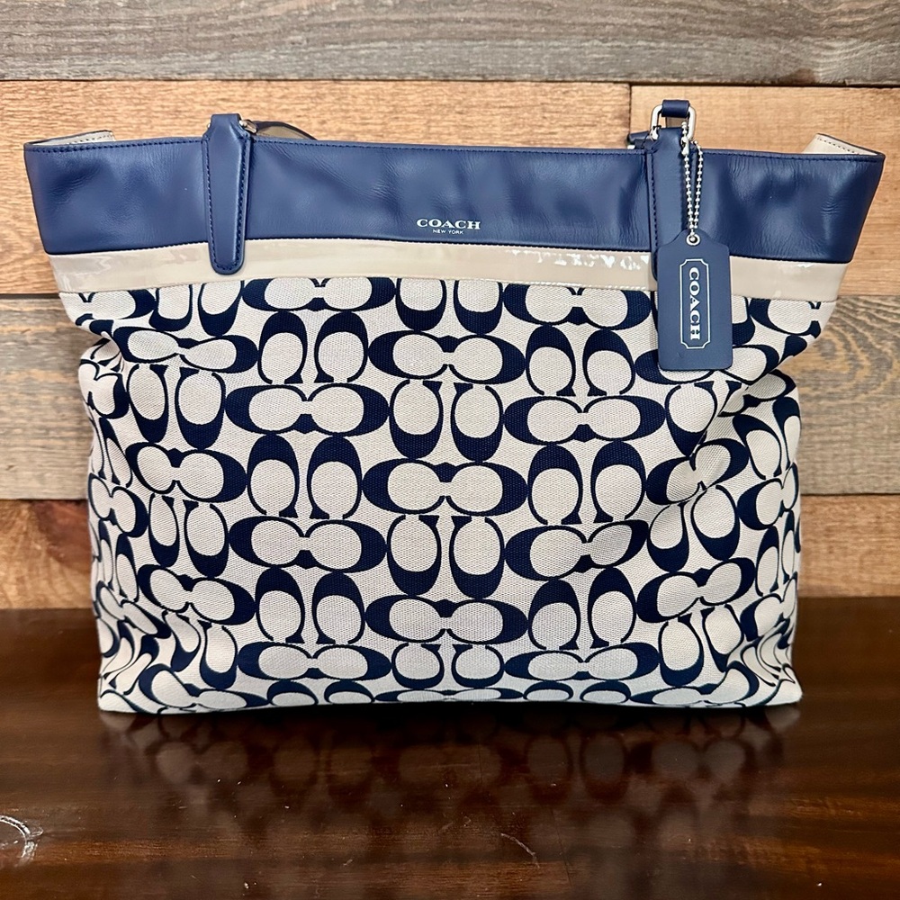Coach Navy and Cream Women's Bag